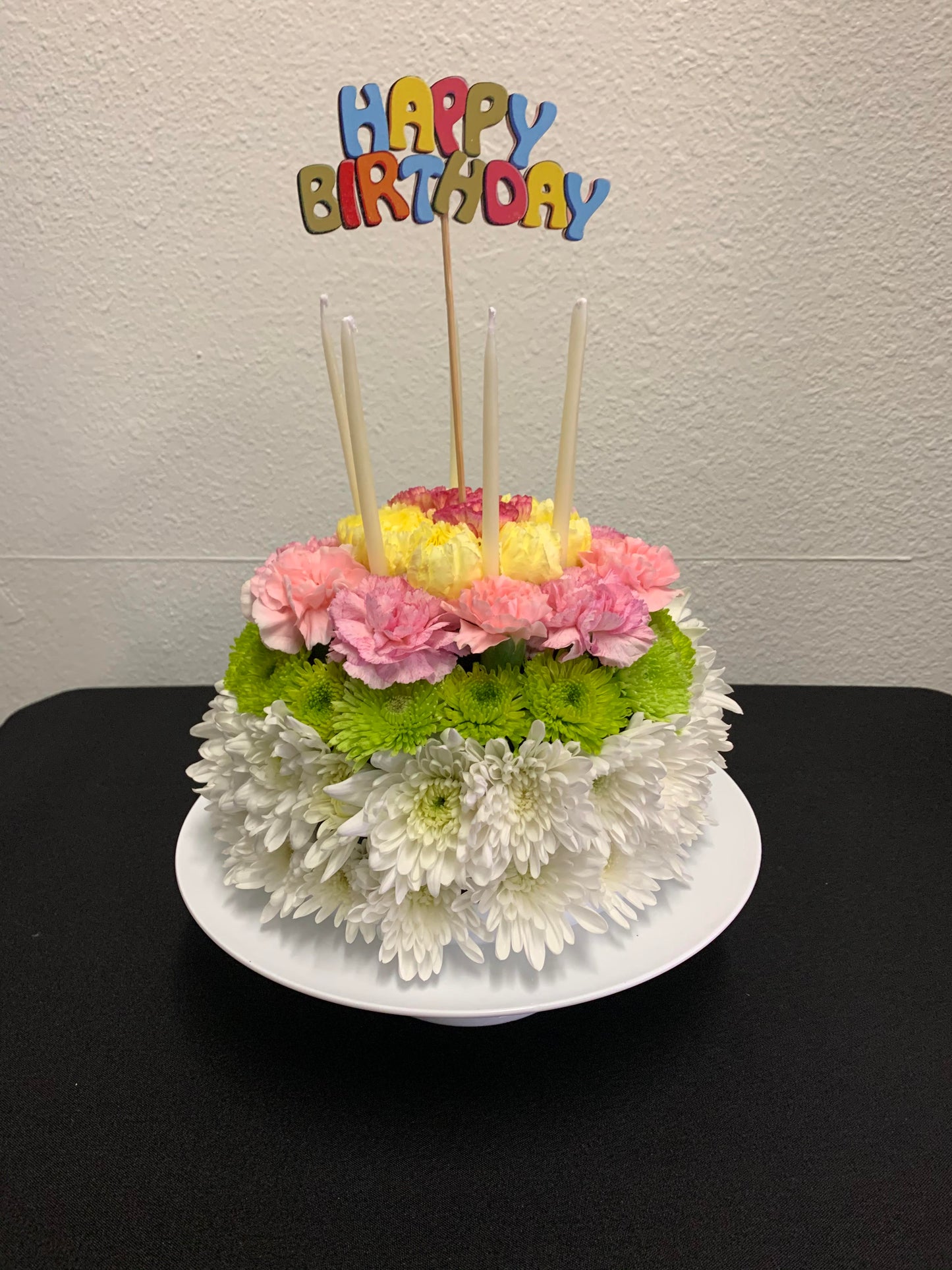 HAPPY BIRTHDAY FLORAL CAKE