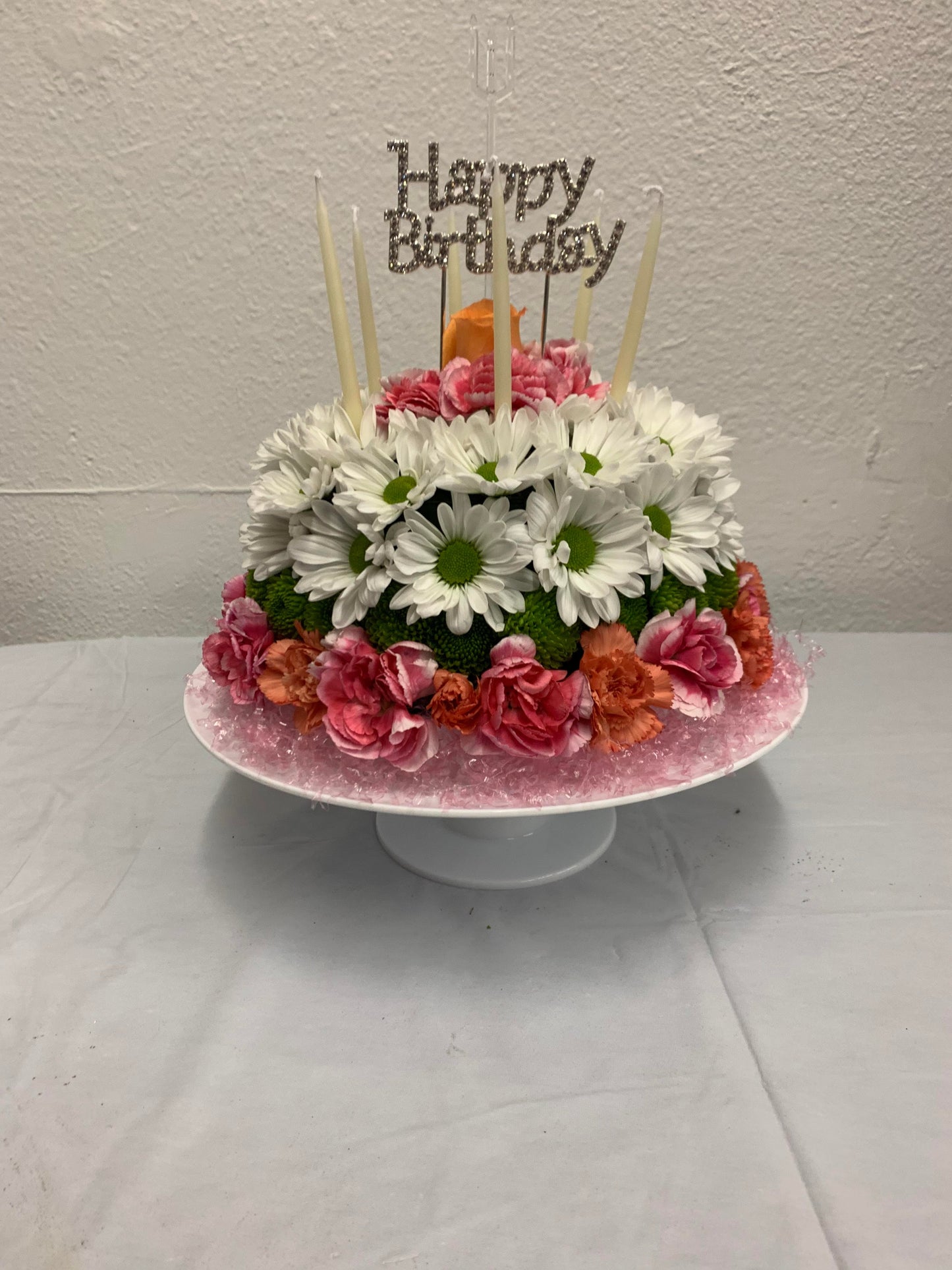 HAPPY BIRTHDAY FLORAL CAKE